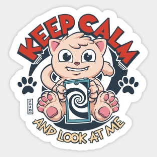 Keep Calm and Look At Cat Sticker